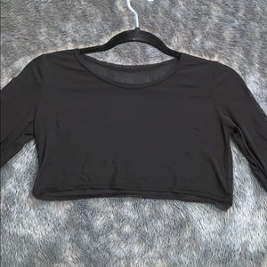 Black mesh crop top size L